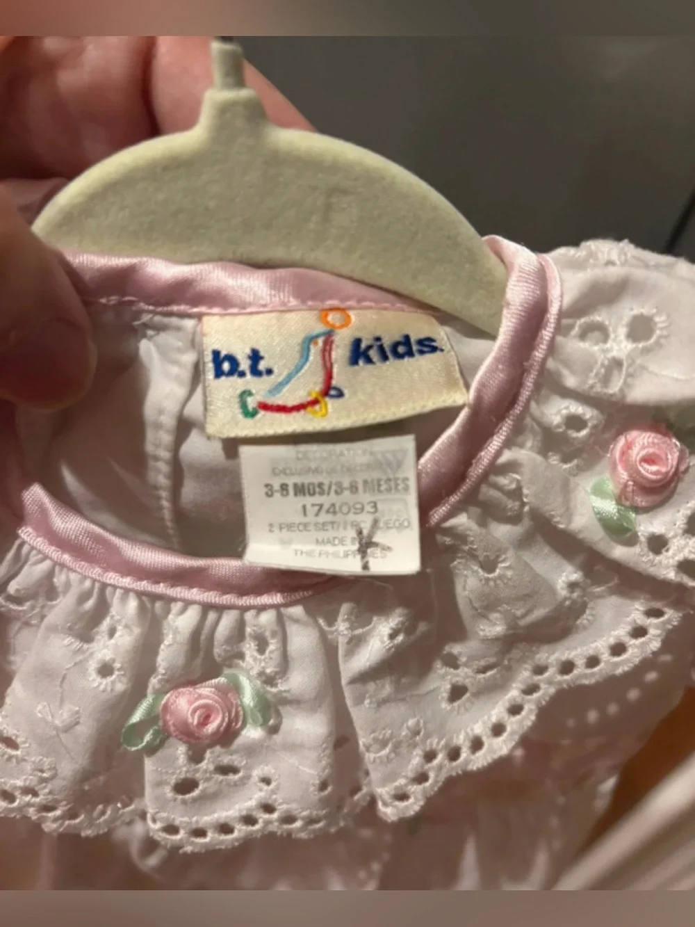 Vintage B.T. Kids 3-6M Rosebud Eyelet Romper
